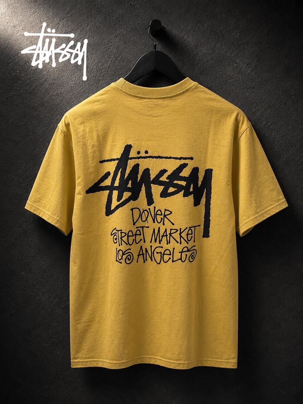 Stussy DSM Los Angeles Graphic Tee Size Small NWOT Yellow Streetwear